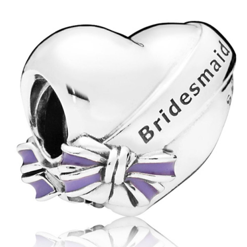 Sterling Silver Bridesmaid Heart Charm